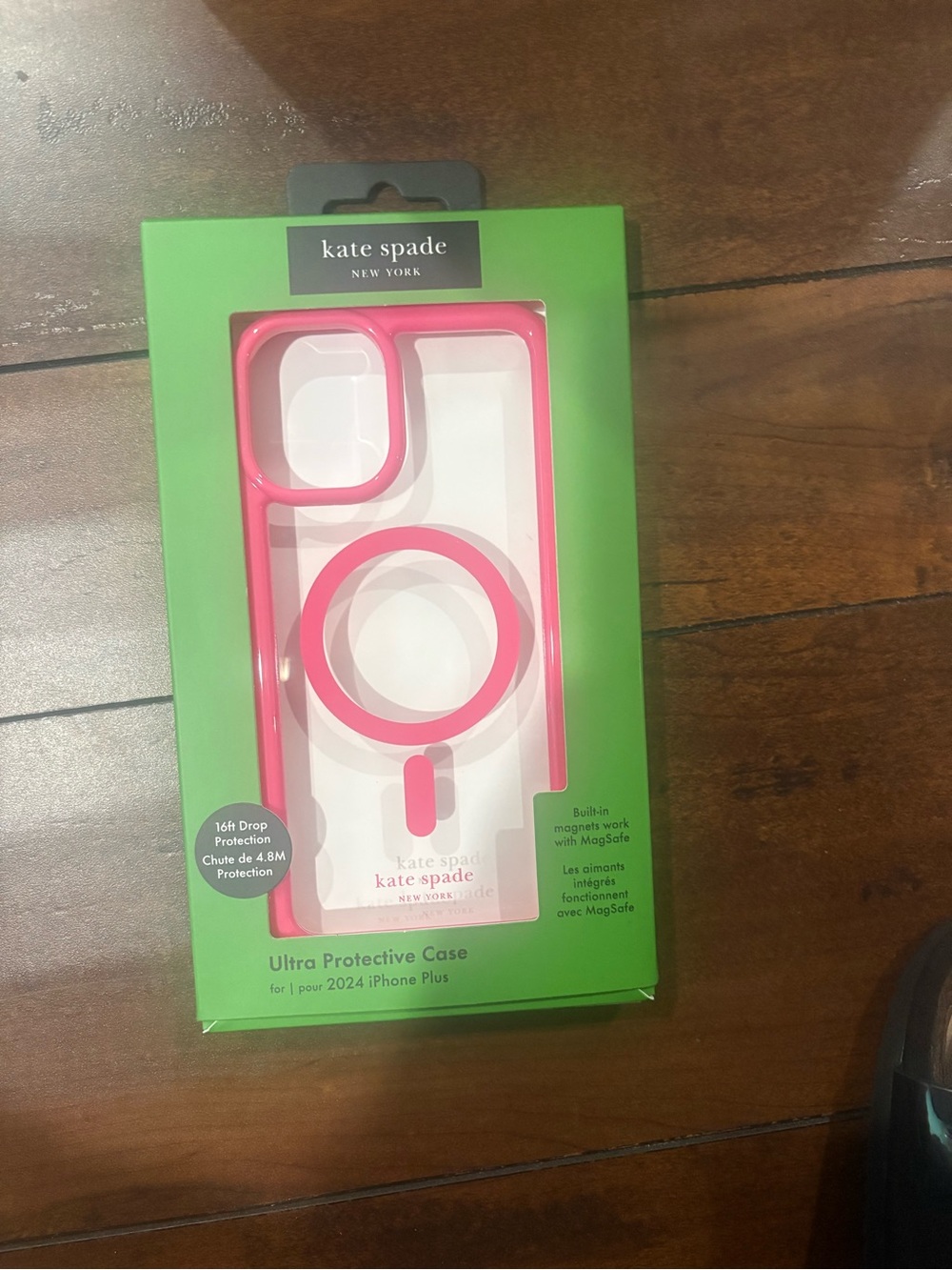 New iPhone 16 plus kate spade Clear iPhone Case with Pink MagSafe Ring&Accents